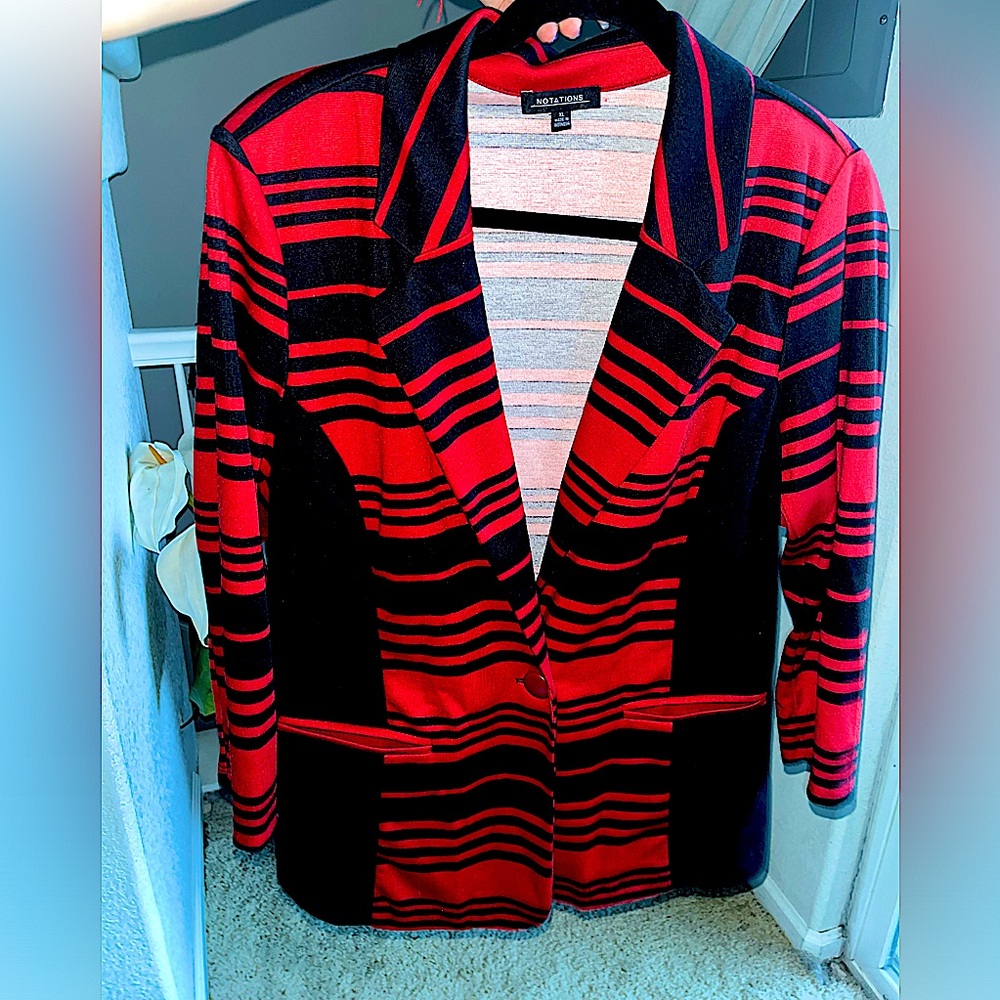 Notations Striped Cardigan